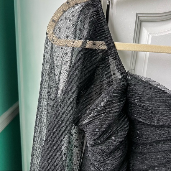 NWT Shellsea Black Sheer Crop Top - Picture 6 of 7